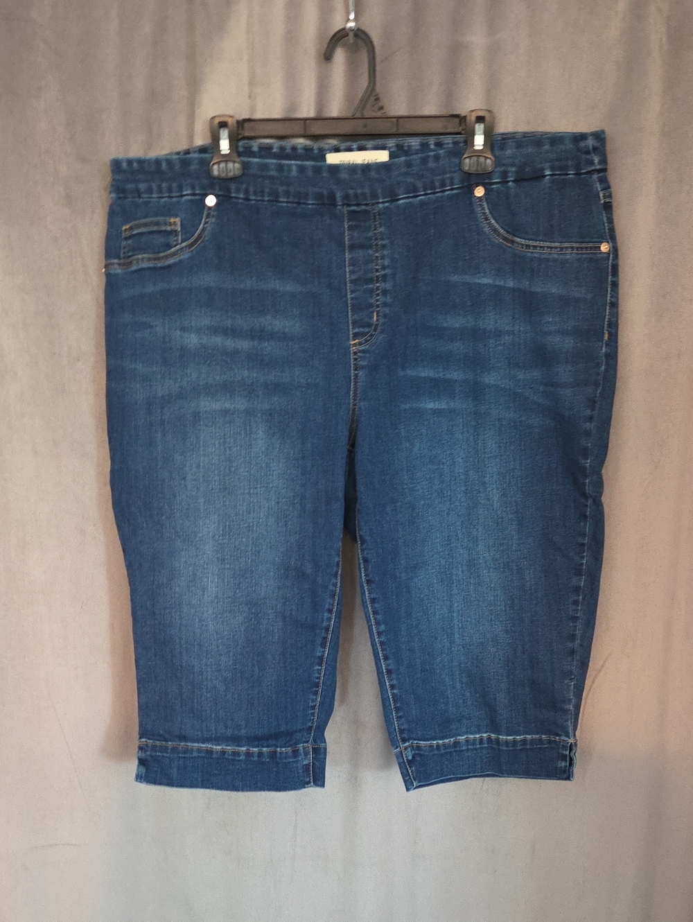 Tribal 20W Dark Blue Stretch Denim Capris